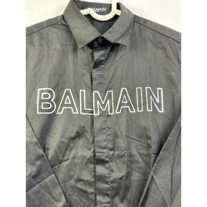 BALMAIN MEN's BLACK LONG SLEEVE 100% COTTON SHIRT SZ 41-42 (L) MADE IN FRANCE